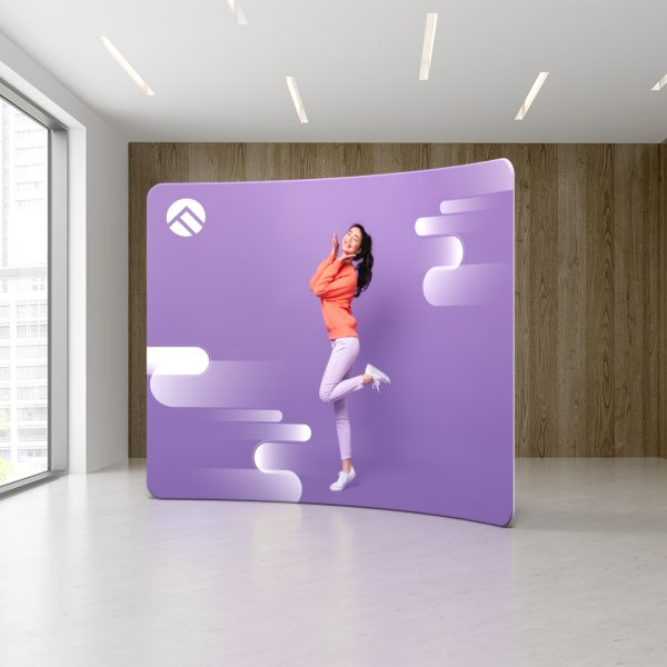 fabric backdrop, tension,แบคดรอปผ้า, C shape,ออกบูธ,จัดบูธ,ผ้าพิมพ์ลาย