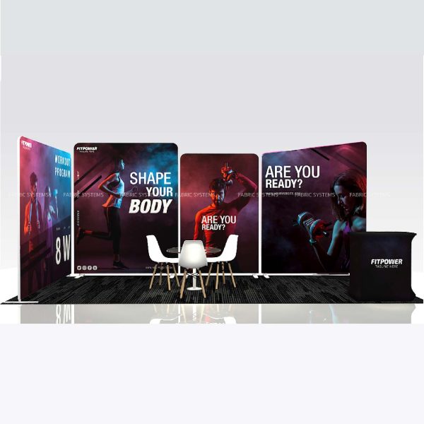 บูธสำเร็จรูป แบคดรอปผ้า, ออกบูธ,อุปกรณ์ออกบูธ, backdrop, ,จัดบูธ,ผ้าพิมพ์ลาย,exhibition
