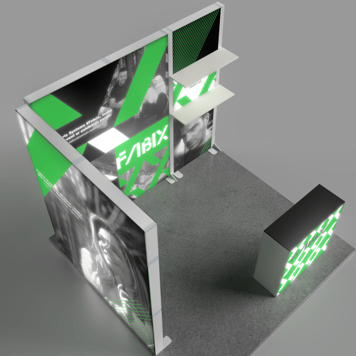 plastic frame lightbox booth 03 back iso