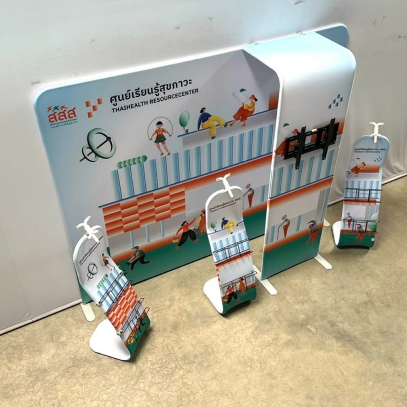 แบคดรอปผ้าพิมพ์,แท่นวางโบรชัวร์,ACC3 ผนังแขวนทีวี