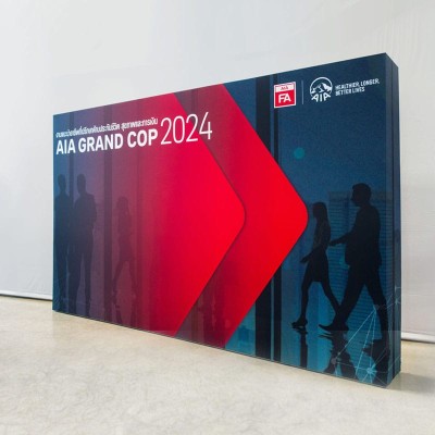AIA pop up, lightbox,SEG, backdrop, fabric,แบคดรอปผ้า,กล่องไฟ,ออกบูธ
