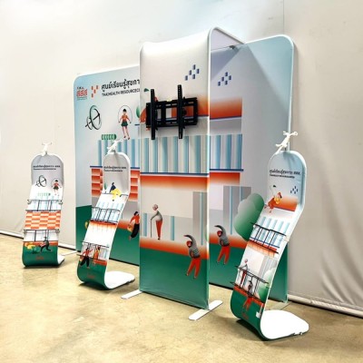 บูธสำเร็จรูป tension,SEG, backdrop, fabric,แบคดรอปผ้า,กล่องไฟ,ออกบูธ